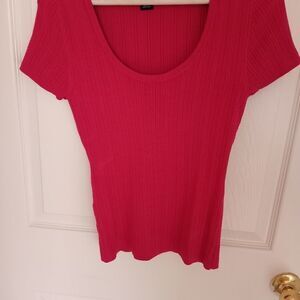 Ann Taylor Size S Hot Pink Shortsleeves  Silk Blend Knitted Women's Top